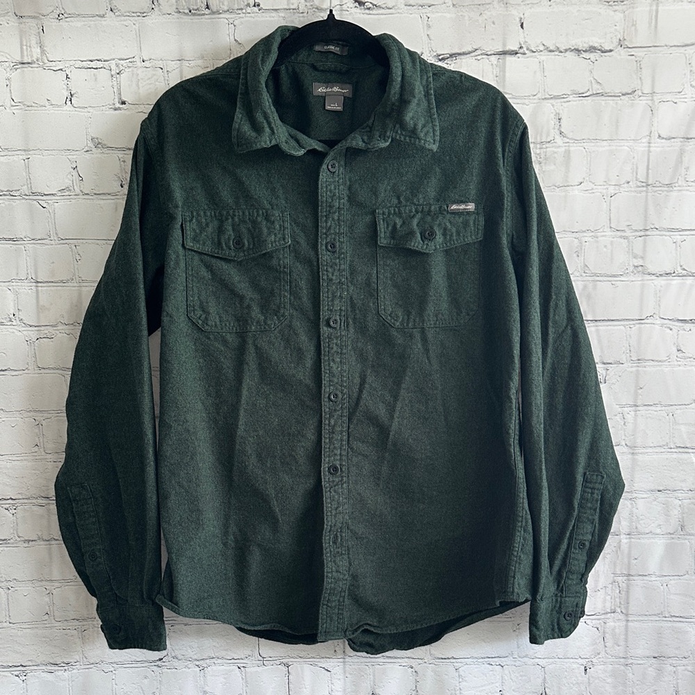 Eddie Bauer Classic Fit Dark Green Shirt